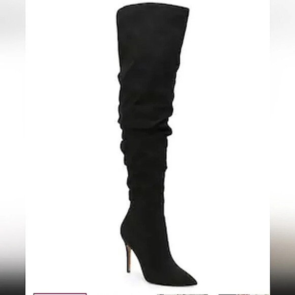 Jessica Simpson Shoes - Jessica Simpson Rouched Over The Knee Suede Gold Zipper Closure Elastic Thigh